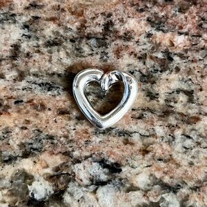 Vintage Solid Sterling Silver Necklace Pendant Love Charm